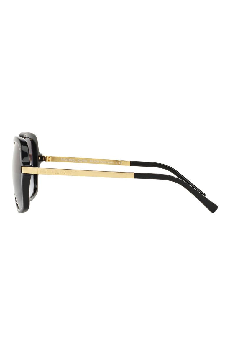 57mm Gradient Square Sunglasses, Alternate, color, BLACK/ GOLD/ BLACK GRADIENT
