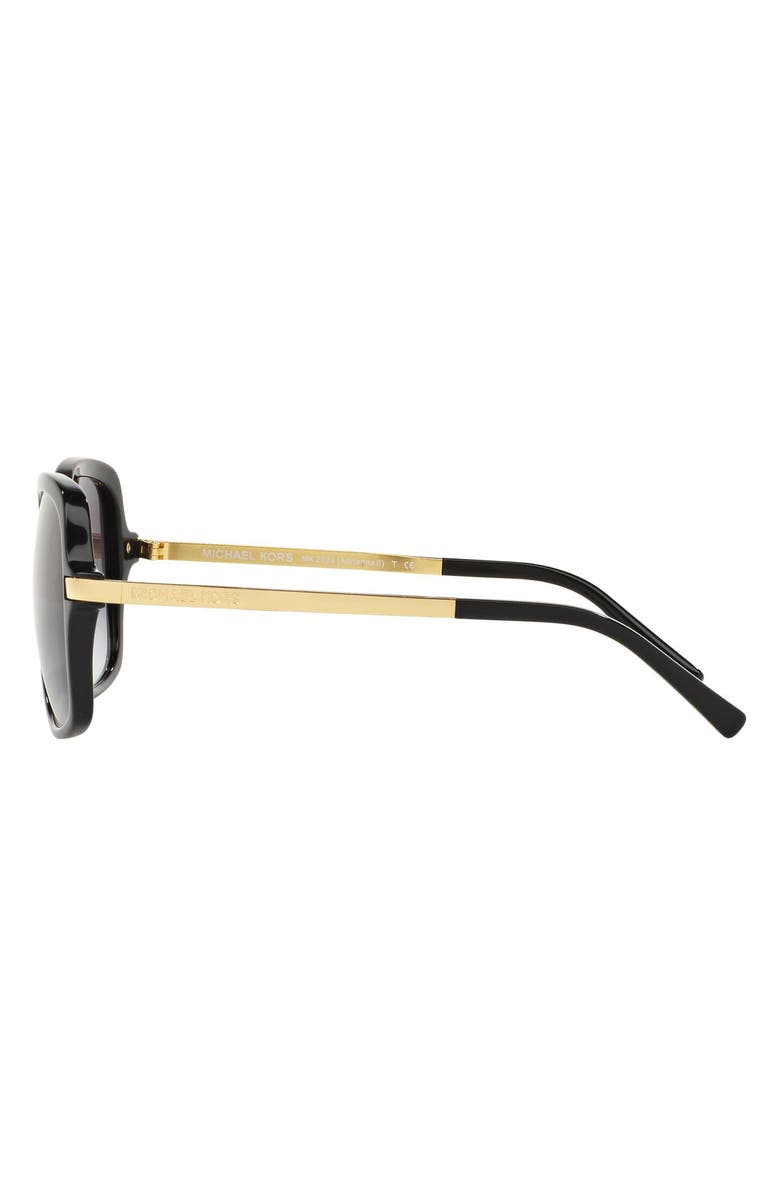 Michael Kors 57mm Gradient Square Sunglasses, Alternate, color, Black/ Gold/ Black Gradient