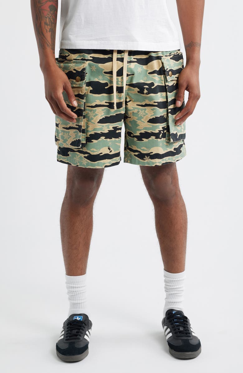 Billionaire Boys Club BB Camo Drawstring Cargo Shorts, Main, color, Mojave Desert
