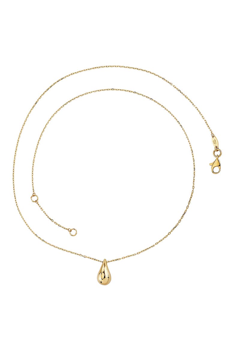 14K Yellow Gold Teardrop Pendant Necklace, Main, color, GOLD