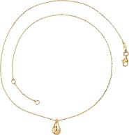 CANDELA JEWELRY 14K Yellow Gold Teardrop Pendant Necklace