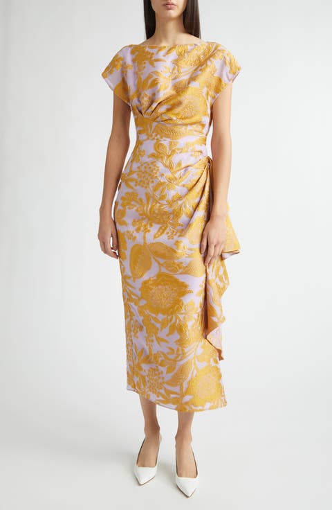 Florence Floral Jacquard Cocktail Dress