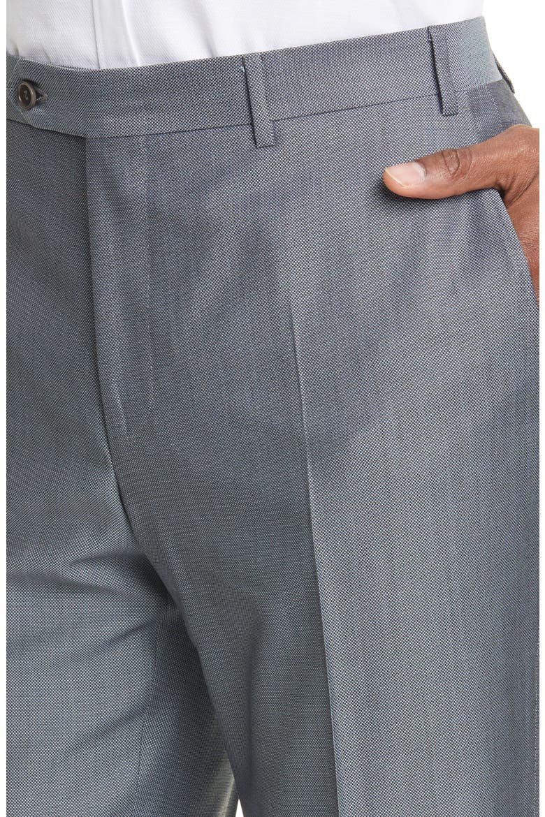 Classic Fit Flat Front Wool & Mohair Dress Pants, Alternate, color, GREY