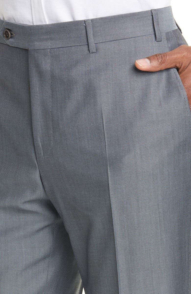 Canali Classic Fit Flat Front Wool & Mohair Dress Pants, Alternate, color, 