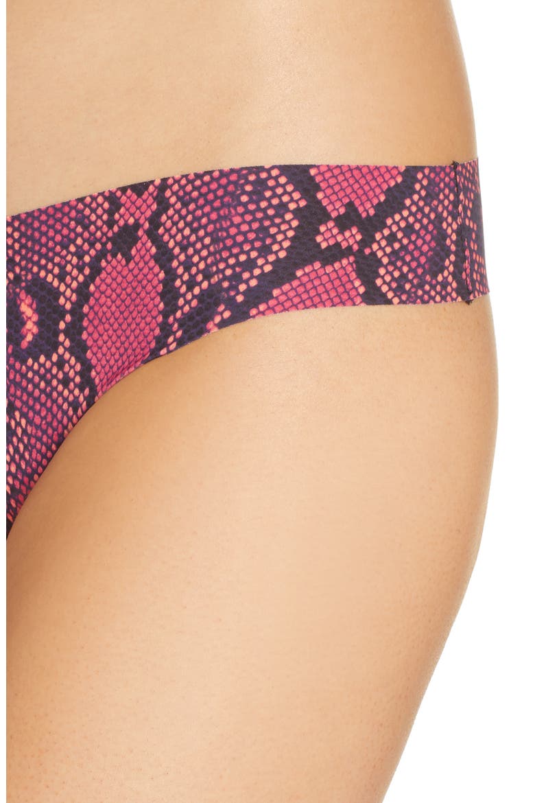 Print Microfiber Thong, Alternate, color, PINK MAMBA
