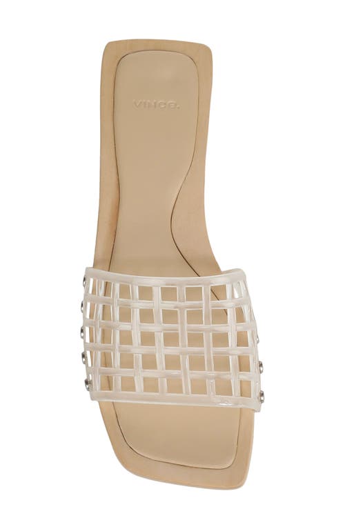 Vince Barb Jelly Slide Sandal In White