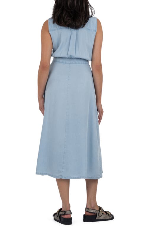 Kut From The Kloth Dorothy Sleeveless Chambray Midi Shirtdress In Blue