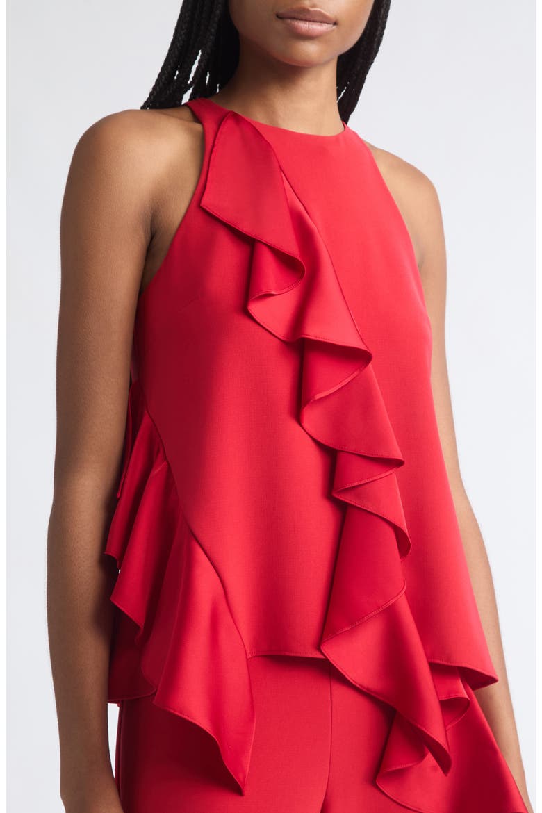 Vivia Ruffled Top, Alternate, color, WARM CRANBERRY