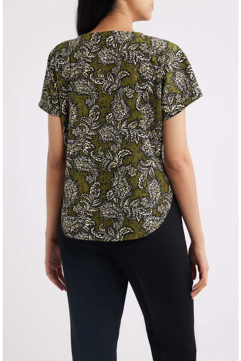 Paisley Print Short Sleeve Top, Alternate, color, BAY LEAF MULTI
