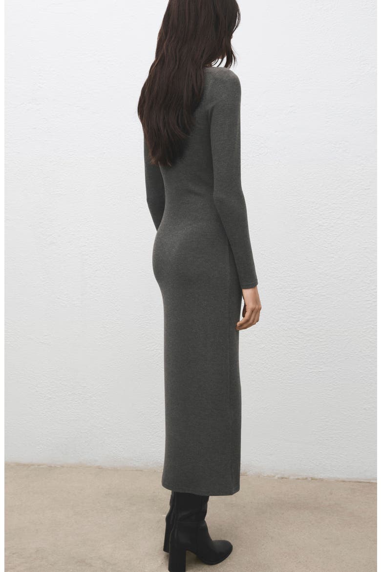 Ruched Long Sleeve Knit Maxi Dress, Alternate, color, GREY