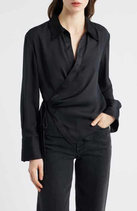 MANGO Rider Wrap Satin Shirt