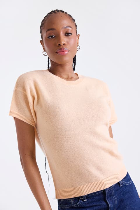 Esme Short Sleeve 100% Cashmere Top