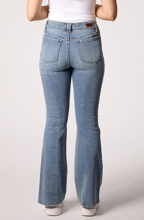 Blue Revival Maya Mid Rise Seamed Bootcut Jeans In Brown