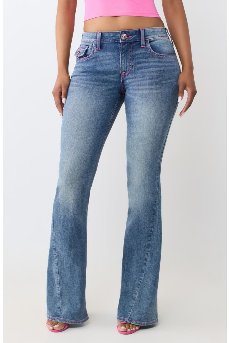 Joey Ladder Flap Flare Jeans, Main, color, MEDIUM BLUE QUARTZ WASH