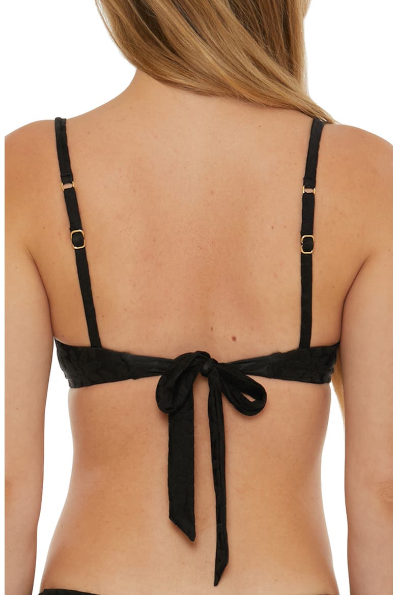 Joplin Textured Twist Front Underwire Bikini Top, Alternate, color, BLACK