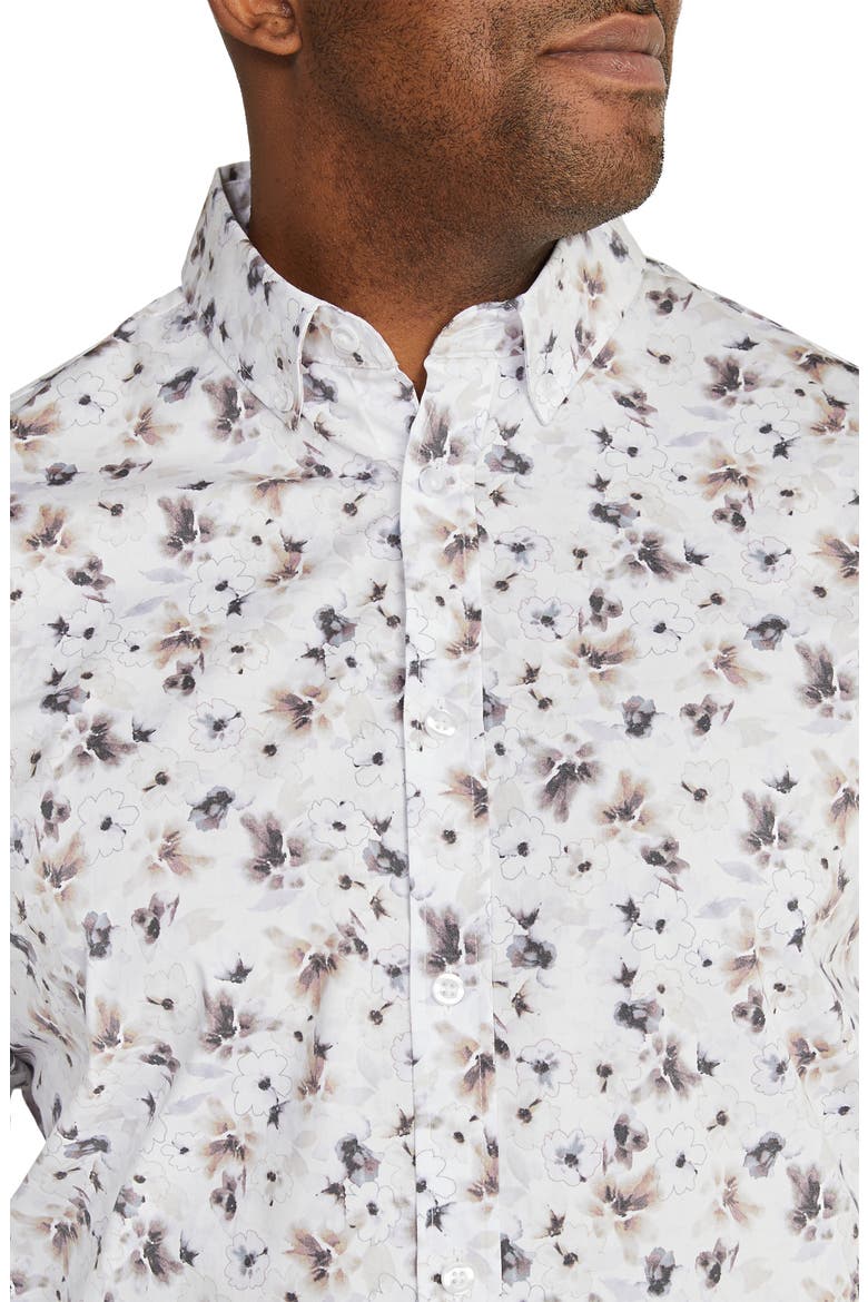 Norton Floral Stretch Button-Up Shirt, Alternate, color, LILAC