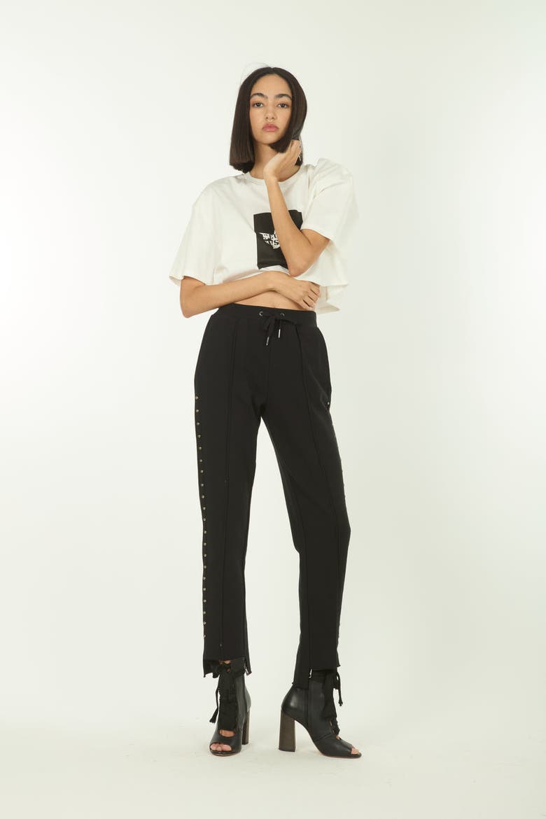 Sadye Sweatpants with Studs, Alternate, color, Black