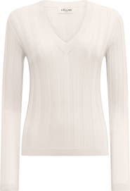 Callas Milano Rione V-Neck Rib Sweater