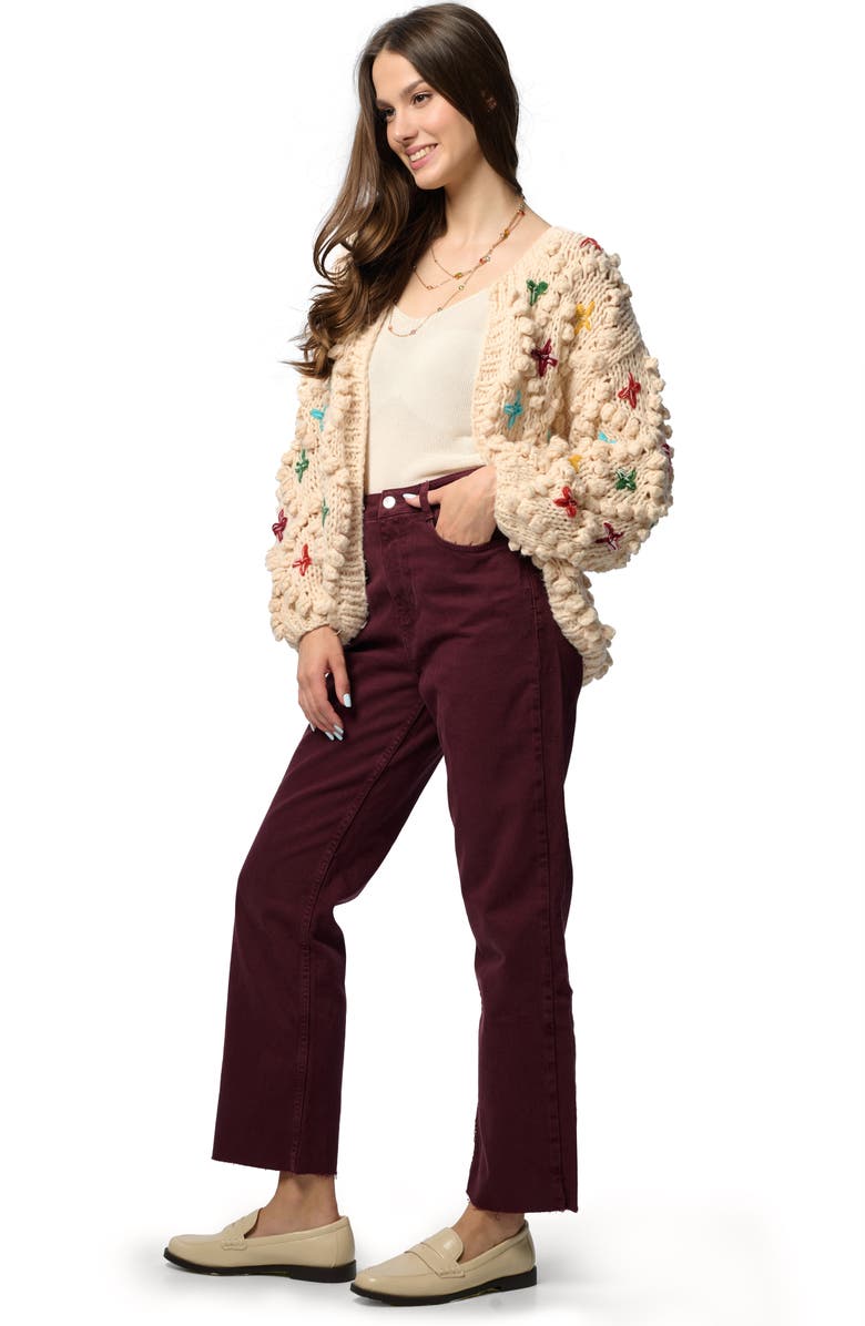 SAACHI Aria Popcorn Knit Cardigan, Alternate, color, Ivory