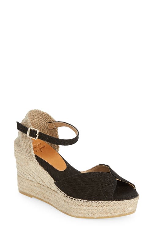 Toni Pons Lua Ankle Strap Espadrille Wedge Sandal in Negre/black at Nordstrom, Size 41