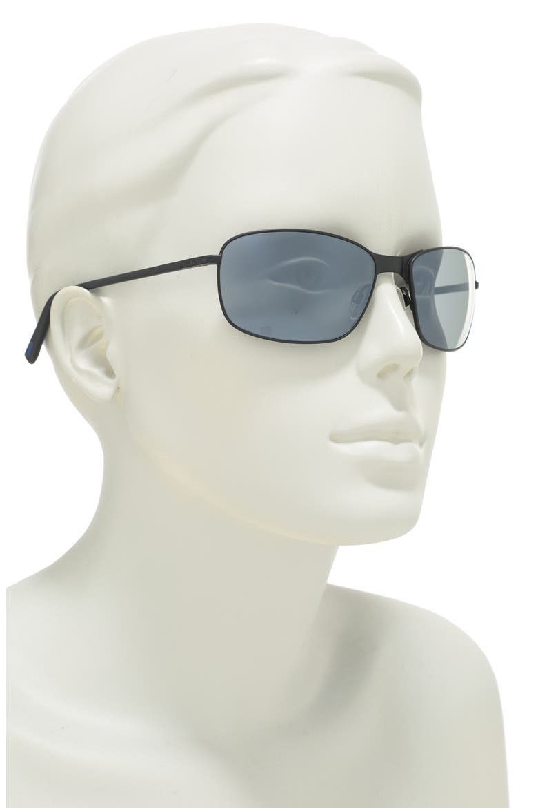 Decoy 60mm Polarized Square Sunglasses, Alternate, color, BLACK