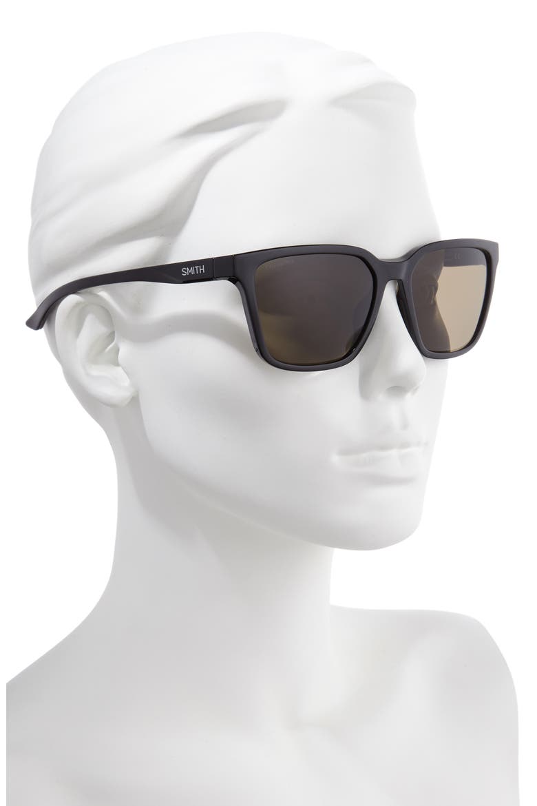 Shoutout 57mm ChromaPop™ Polarized Square Sunglasses, Alternate, color, BLACK/ GRAY GREEN