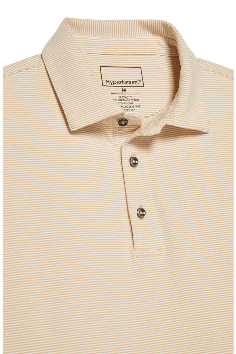 Pinehurst Classic Fit Cotton Blend Golf Polo, Alternate, color, KHAKI / WHITE