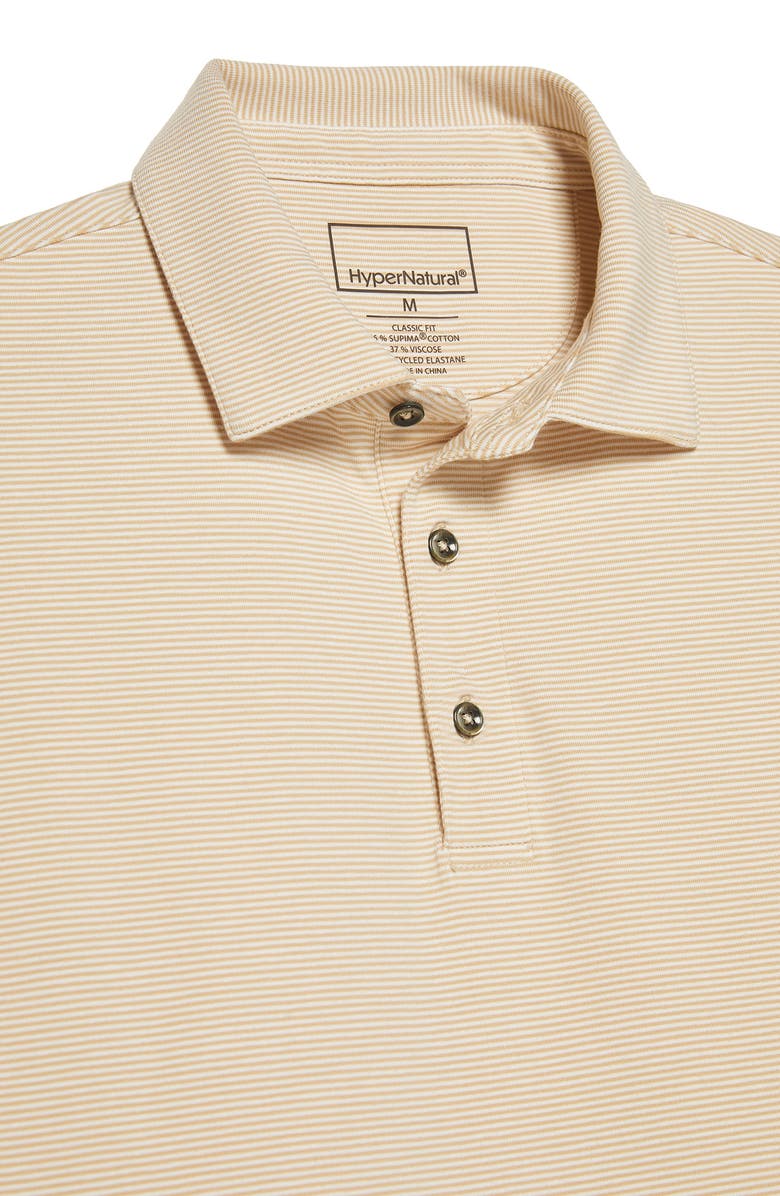 Hypernatural Pinehurst Classic Fit Cotton Blend Golf Polo, Alternate, color, Khaki / White