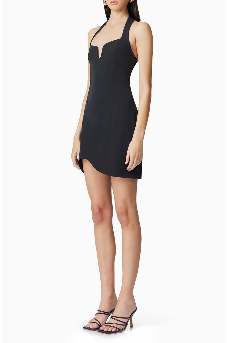 Hazelle Halter Neck Cocktail Minidress, Alternate, color, BLACK
