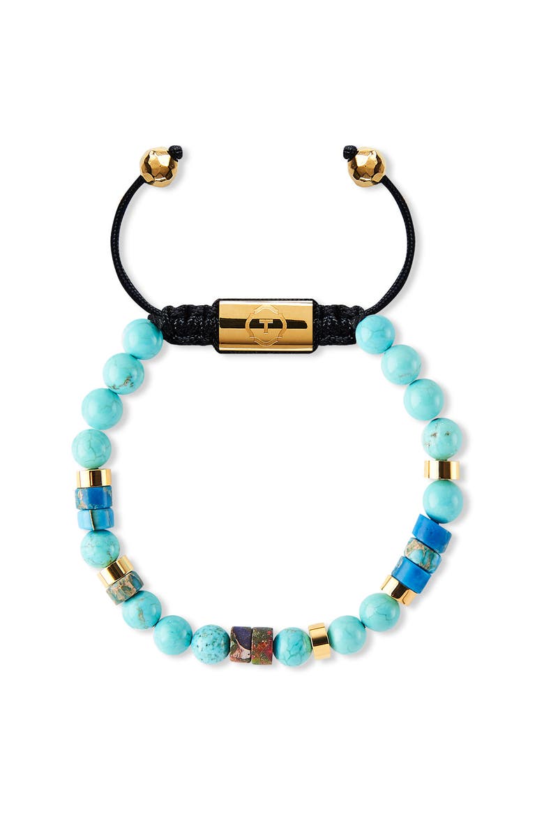 Agate Heishi Beaded Bracelet, Main, color, Agate