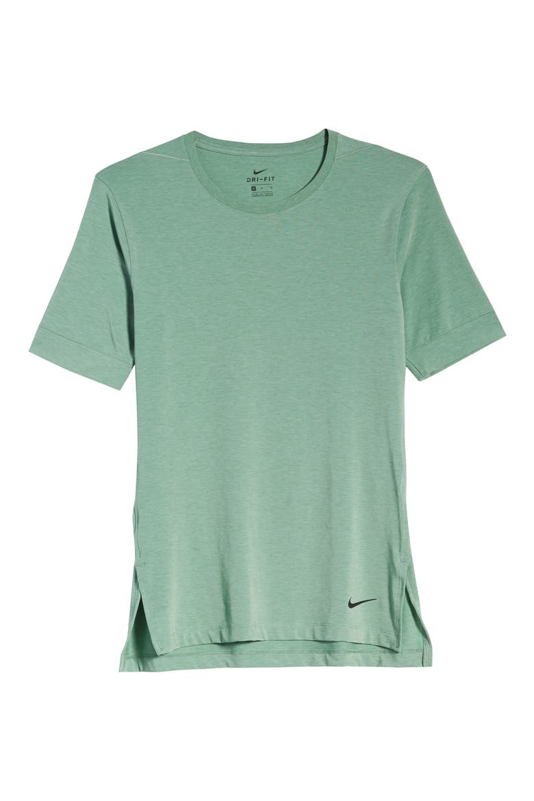 Dri-FIT Transcend Yoga T-Shirt, Alternate, color, TOMATILLO/ OCEAN CUBE