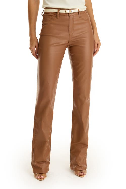 The Noli Shop Aria Coated Flare Jean in Mocha at Nordstrom, Size 31 X 32