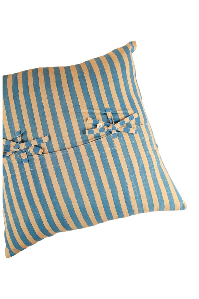 Oh! Stripes Block Print Pillow - Cover Only, Alternate, color, Blue