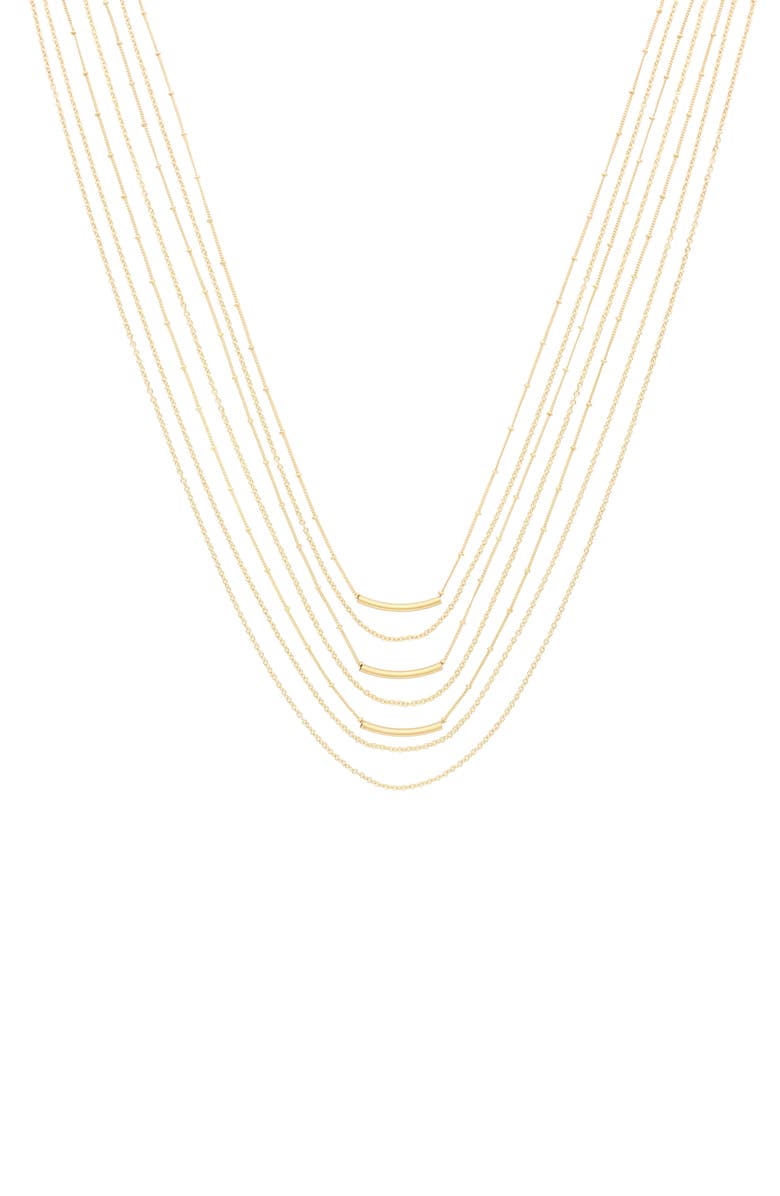 OLIVIA WELLES Multilayered Chain Necklace, Main, color, Gold