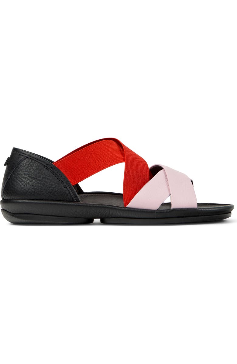 Camper Right Isla Cross Strap Sandal, Alternate, color, Multi - Dark Red