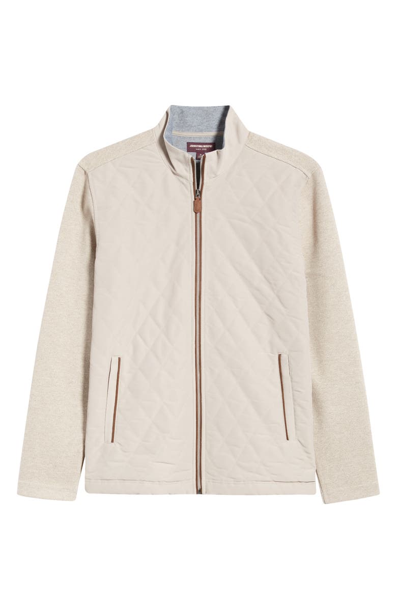 Johnston & Murphy Quilted Full-Zip Jacket, Alternate, color, Tan