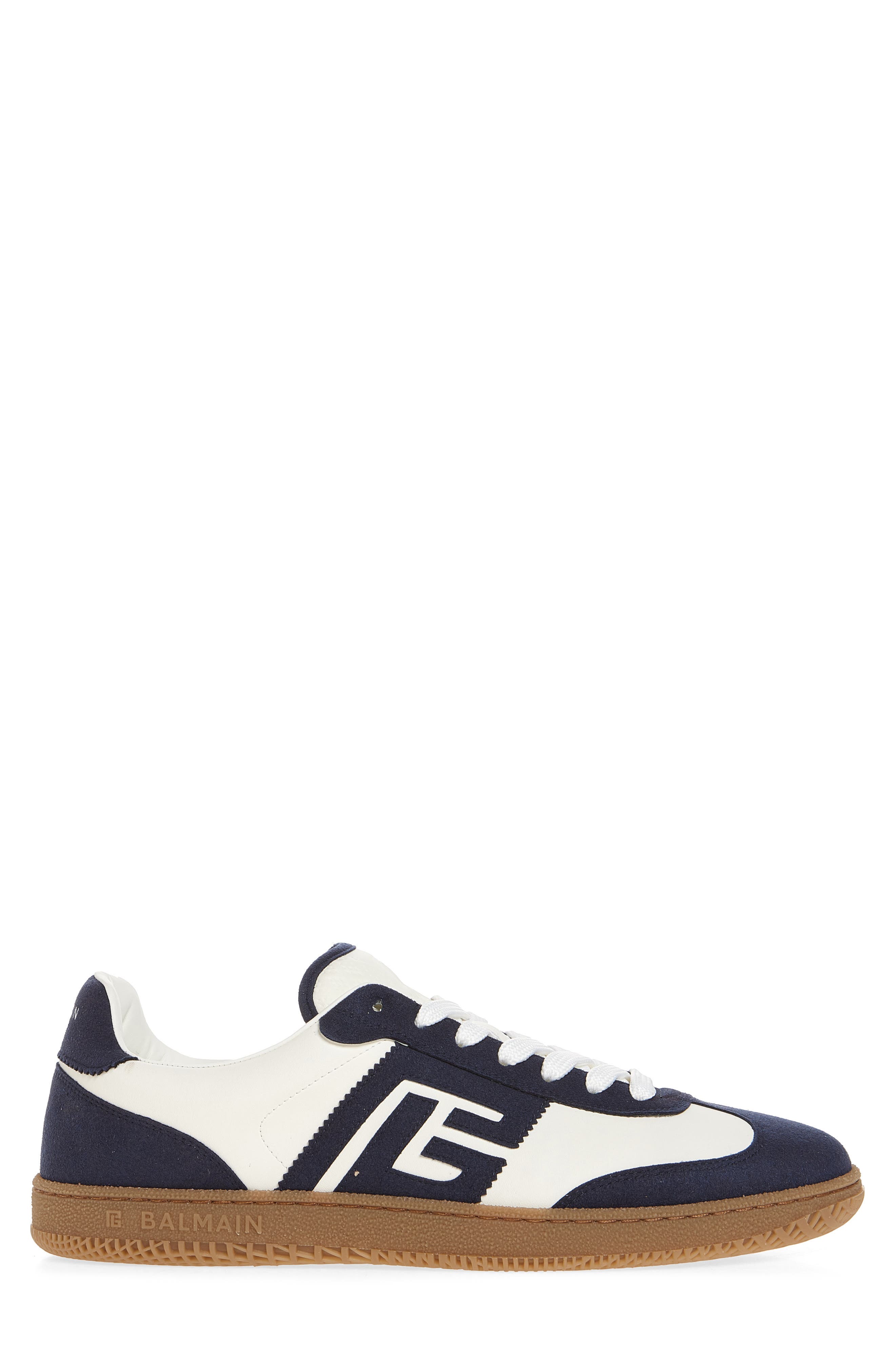 Balmain Swan Trainer Sneaker, Alternate, color, Gym White/ Navy