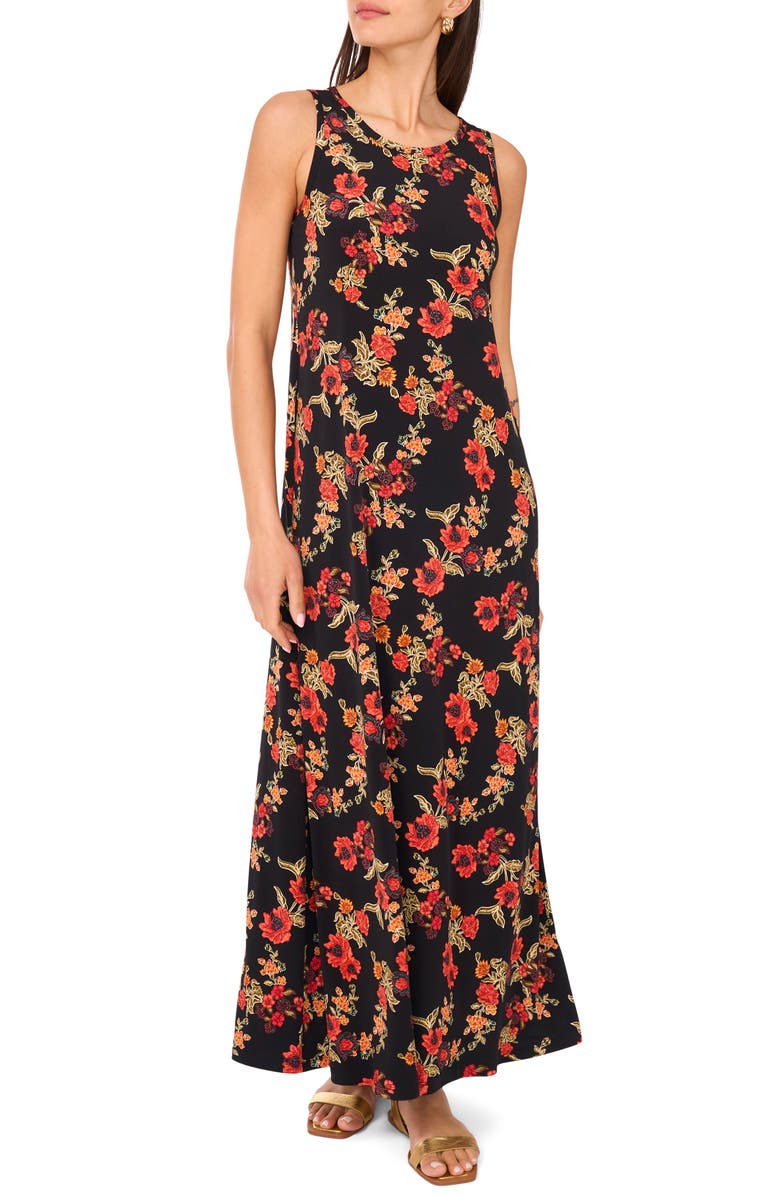 Vince Camuto Floral Sleeveless Jersey Maxi Dress, Main, color,