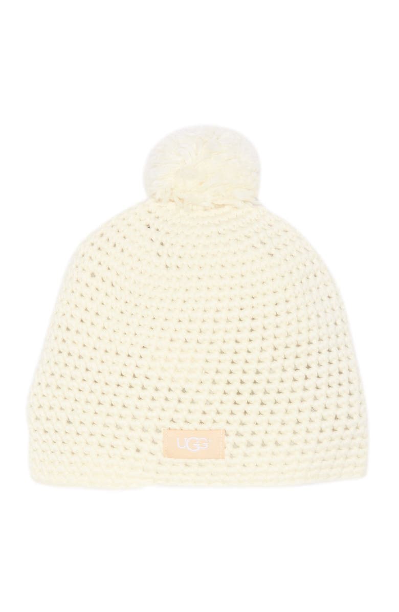UGG<sup>®</sup> Yarn Pompom Knit Beanie, Main, color, Ivory