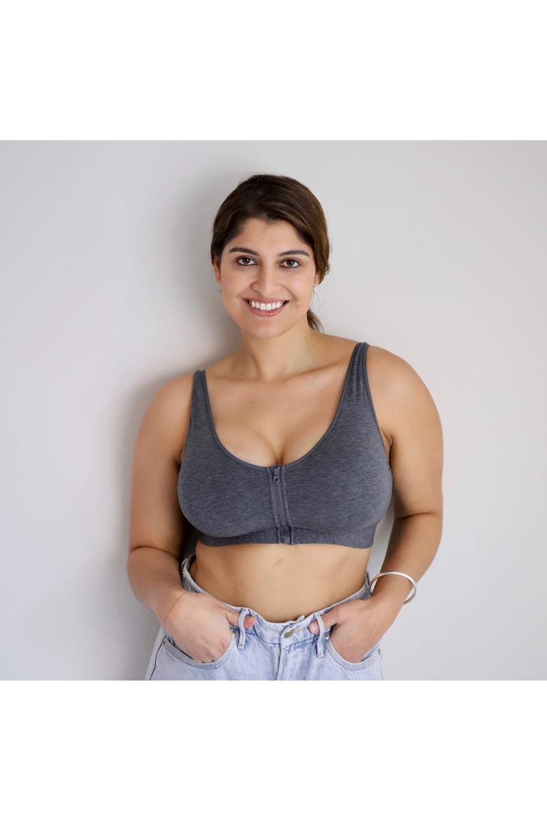 Wilderness Front Closure Bra Mastectomy Friendly, Alternate, color, Melange Grey