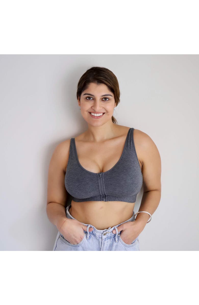 Meadow Wilderness Front Closure Bra Mastectomy Friendly, Alternate, color, Melange Grey