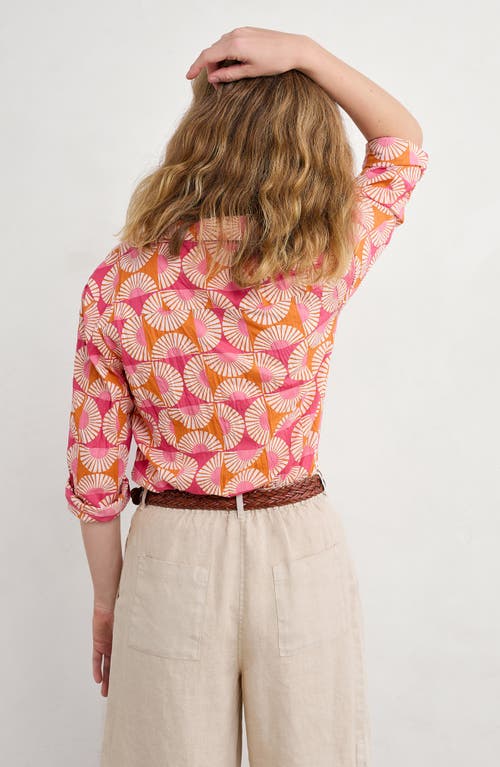 Seasalt Cornwall Larissa Abstract Print Organic Cotton Button-up Shirt In Pink