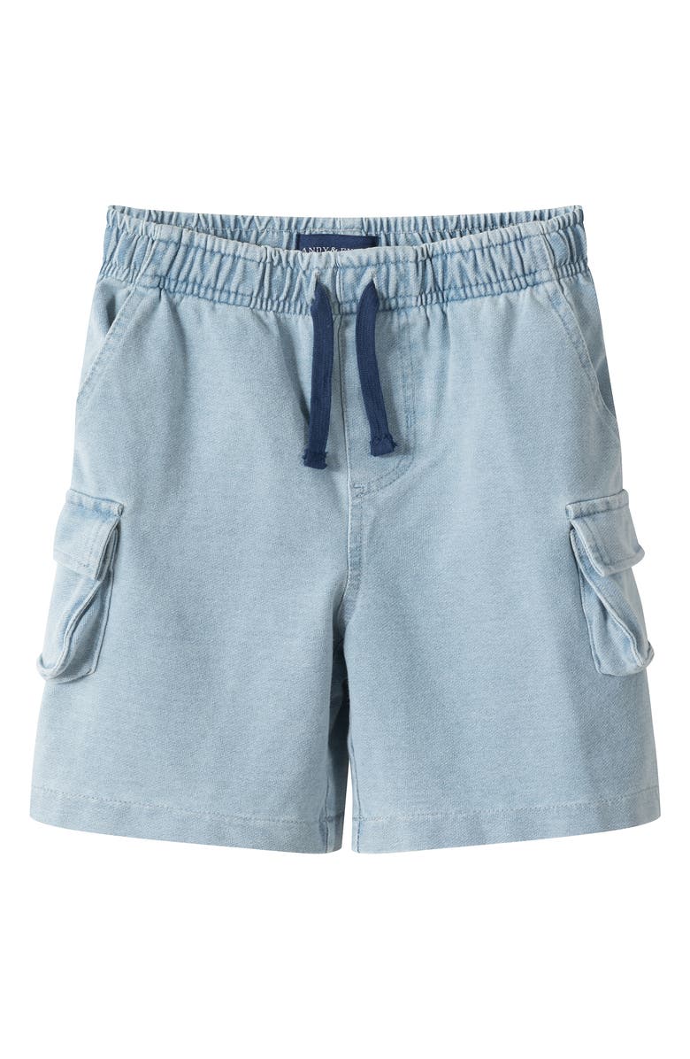 Andy & Evan Kids' Drawstring Knit Denim Shorts, Alternate, color, Denim
