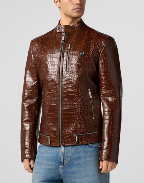 Leather Moto Jacket Cocco Men