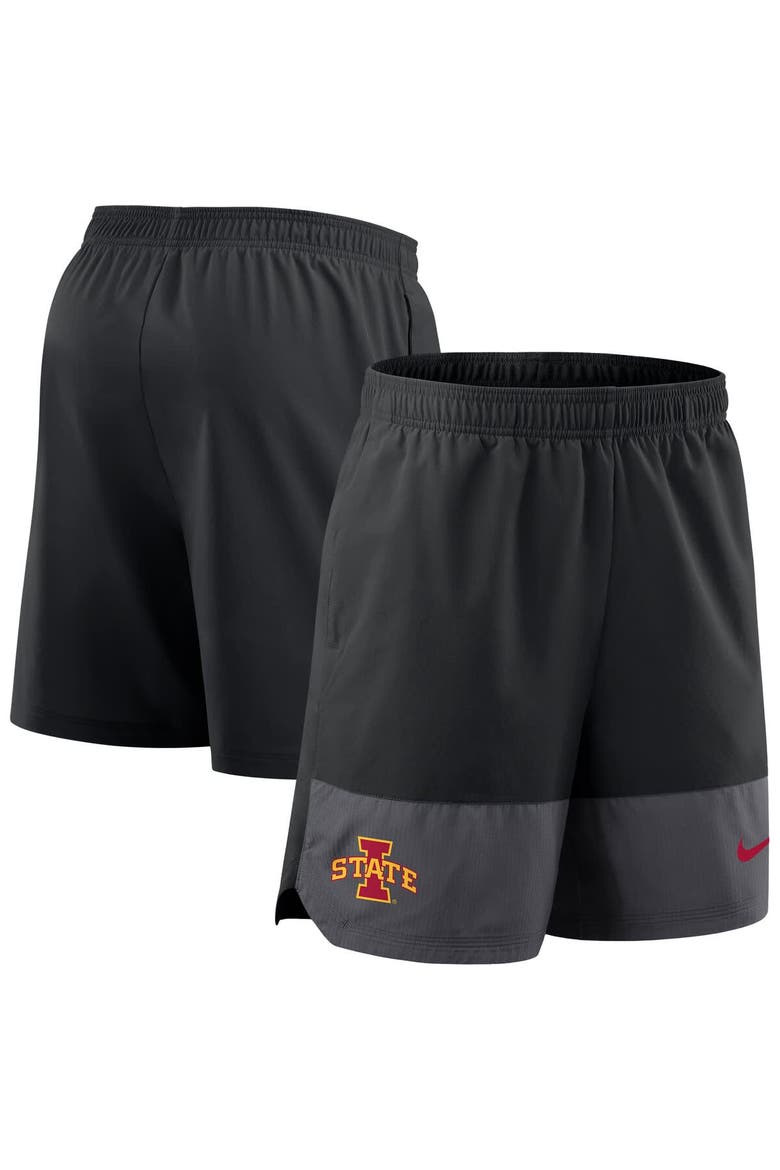 Men's Nike Black Iowa State Cyclones 2025 Sideline Performance Shorts, Alternate, color, Black