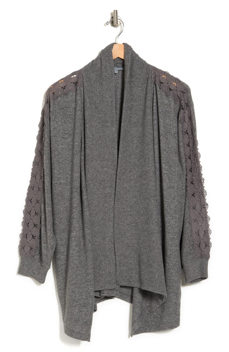 Wit & Wisdom Lace Panel Cardigan, Alternate, color, 