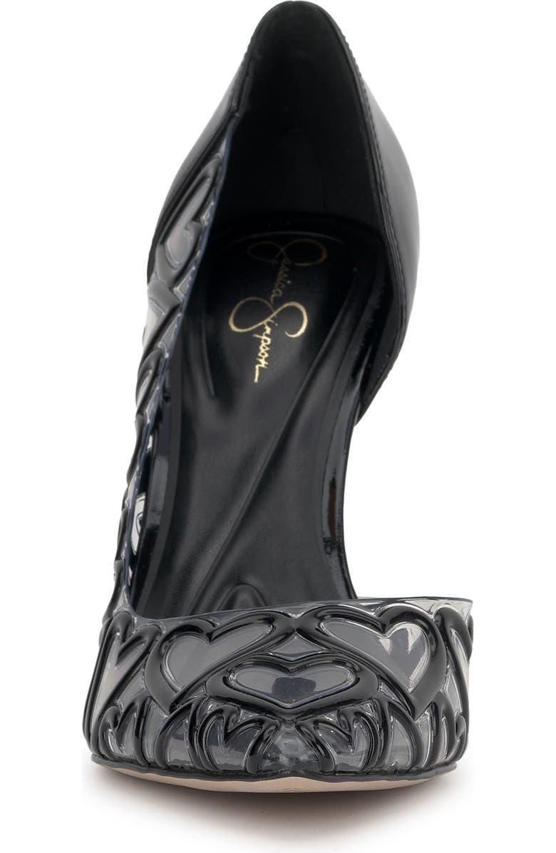 Jessica Simpson Palvin Half d'Orsay Pointed Toe Pump, Alternate, color, Black/ Clear