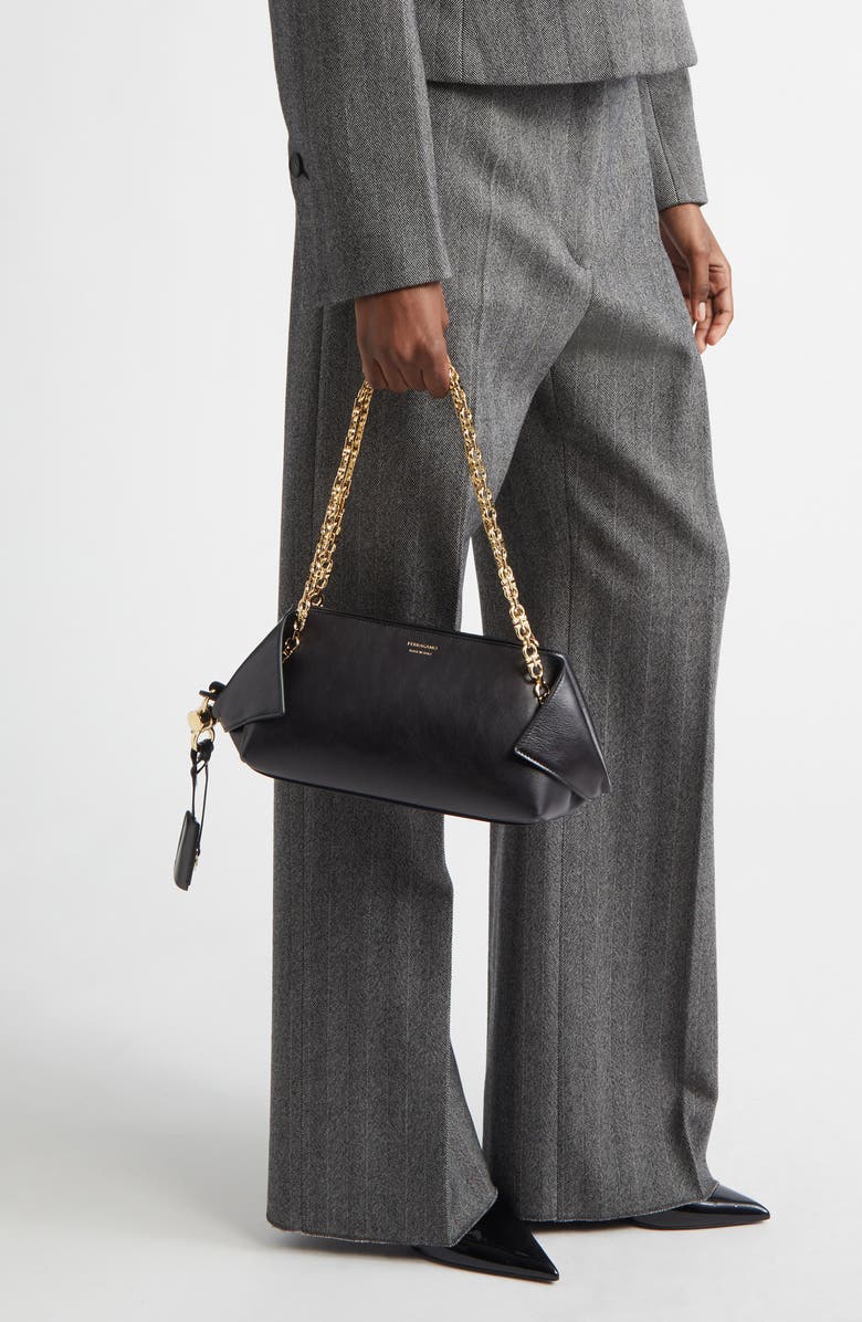 FERRAGAMO X-Small Folded Leather Shoulder Bag, Alternate, color,