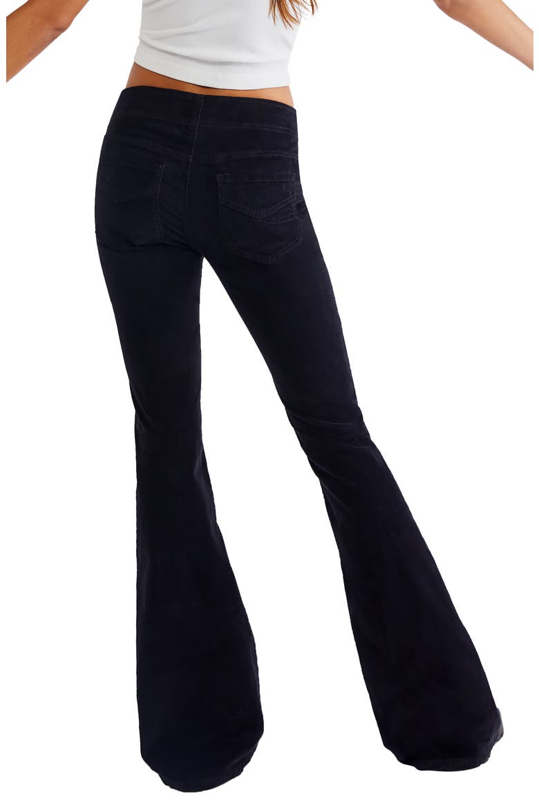 We the Free Pull-On Flare Corduroy Pants, Alternate, color, BLACK