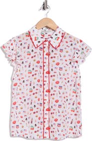 Alice + Olivia Willa Staceface Silk Top